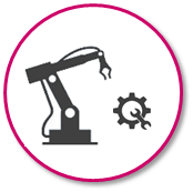 Icon mit Maschine und Werkzeug