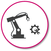 Icon Bereich Ingenieurwesen Icon mit Maschine und Werkzeug